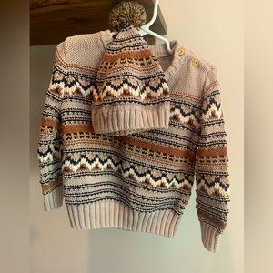 H&M matching sweater and beanie hat size 3t